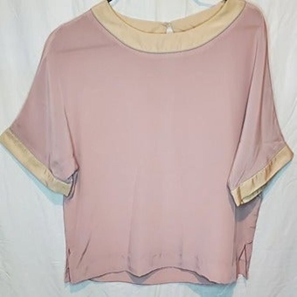 Vintage Wilroy Sport Women’s Blush Pink Crop Top Short Sleeve Size 8